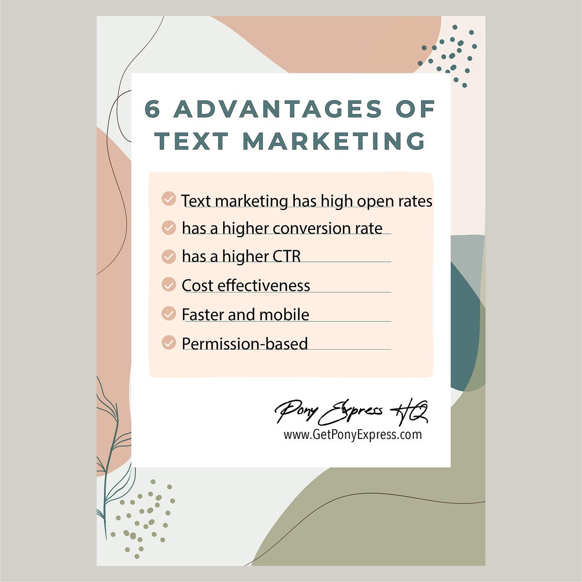 6 Advantages of Text Marketing. Let Pony Express HQ be your business
