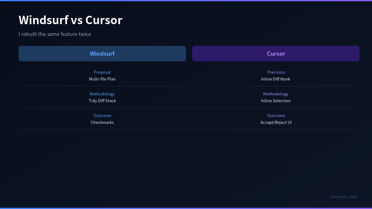 Windsurf vs Cursor: I rebuilt the same feature twice — here’s how the editors actually change a…