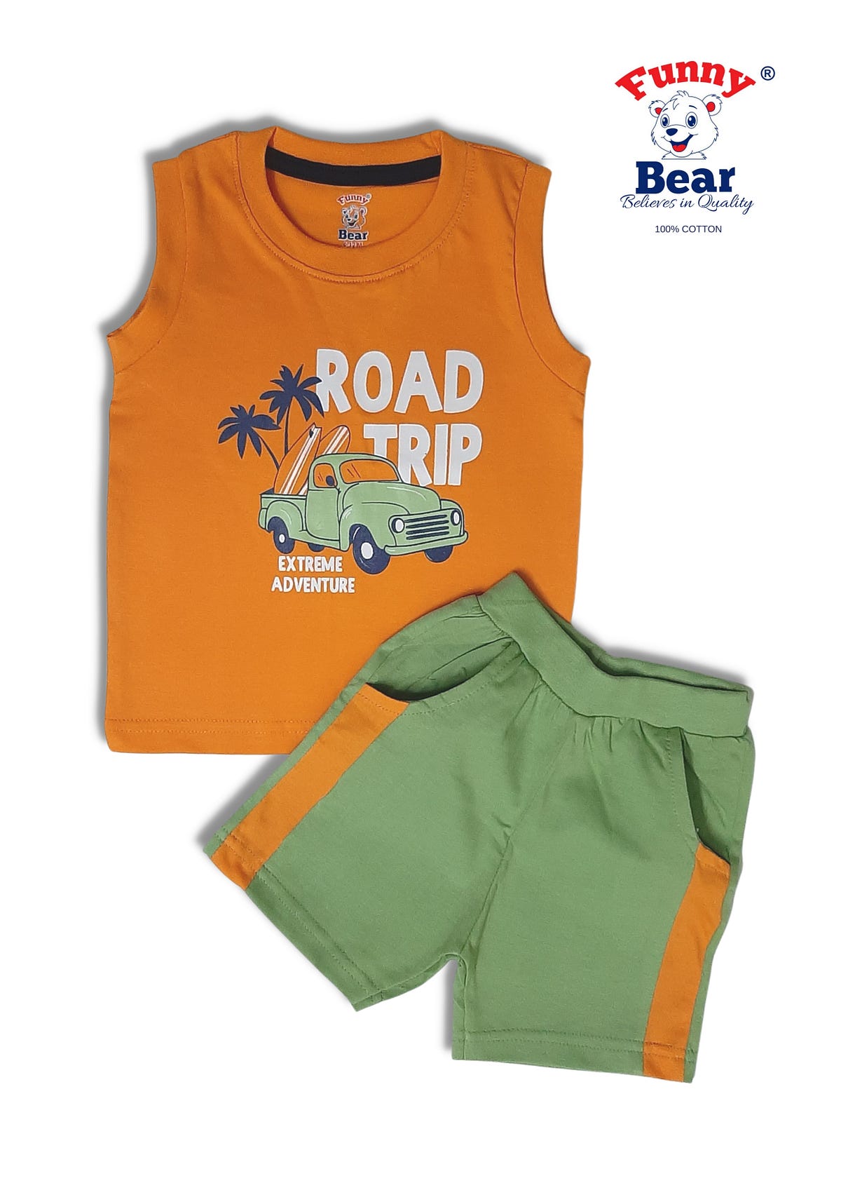 Soft Striped shirt with mouse shorts for Baby Boys