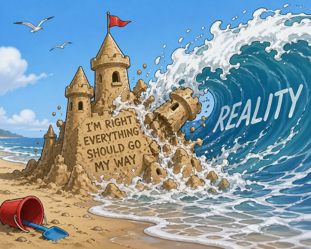 Your castles of sand will slip into the sea, eventually.