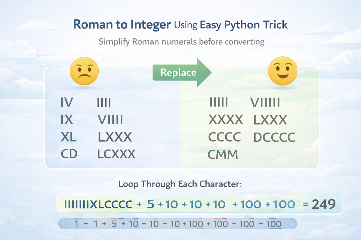 Roman to Integer Explained in a Simple Way (Easy Python Trick) | by ...