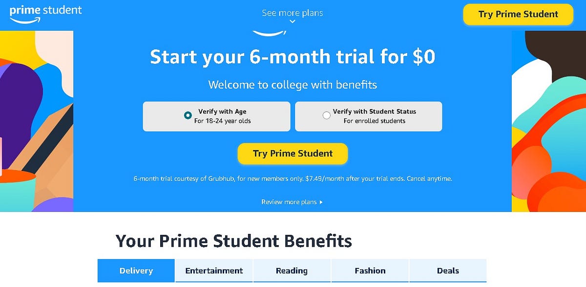 Prime Offers New Discount Plan for College Students