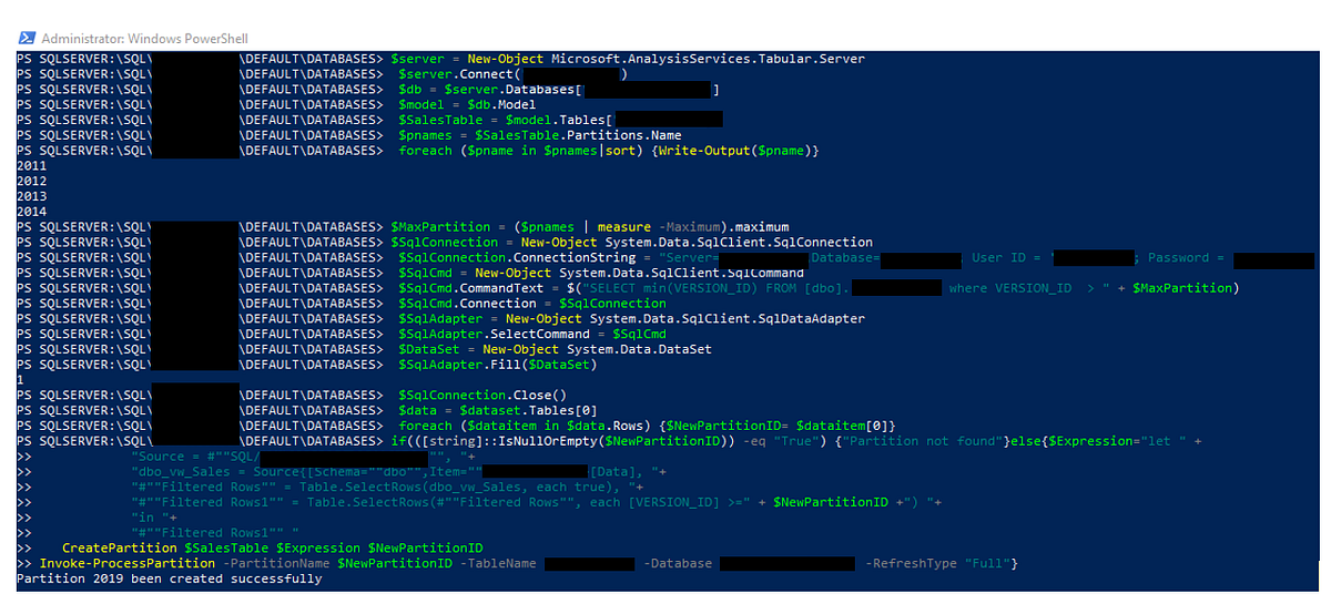 Auto Create Partition and Incremental Load data to Analysis Services