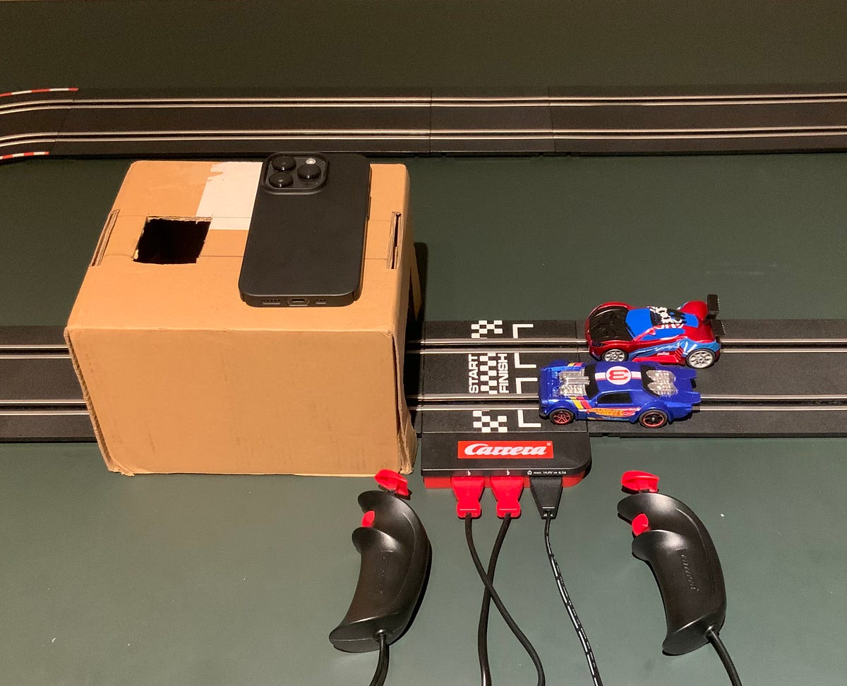 Developing a slot car timekeeper app, using a cardboard, mobile phone and  web technologies only | by Paul Hackenberger | Axel Springer Tech | Medium