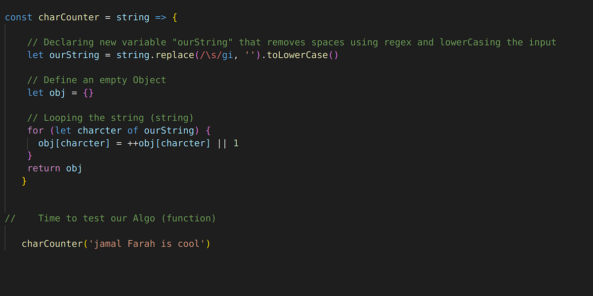 Solving the Character Counter Algorithm | by Jam | Level Up Coding