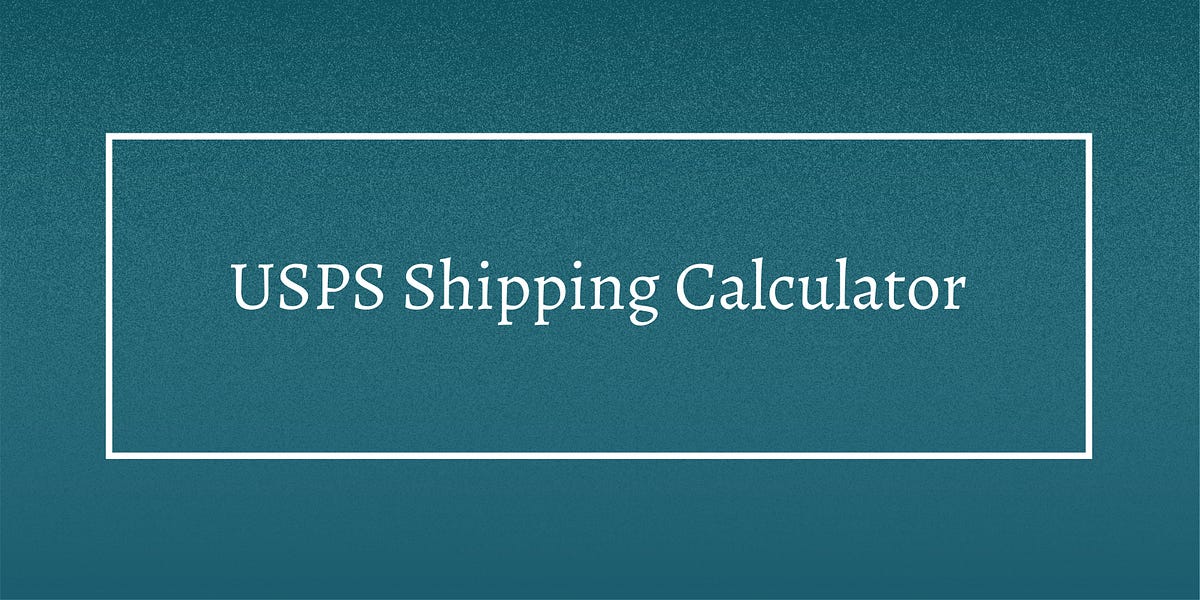 USPS Shipping Calculator. USPS Shipping Calculator by Vikas Yadav