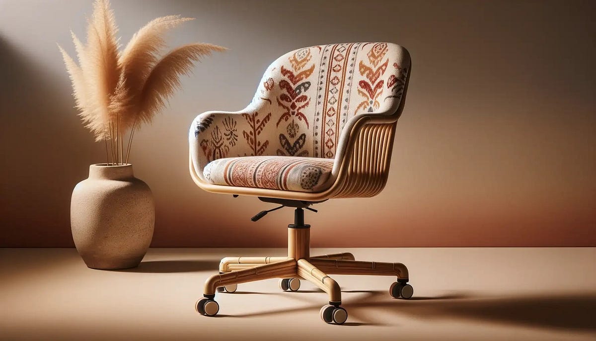 Boho desk 2024 chair no wheels
