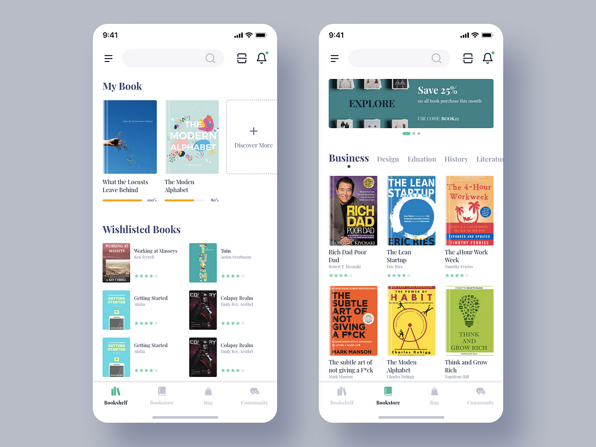 5 Cool User Interface for Bookstore | by Domenico Nicoli | UX Planet