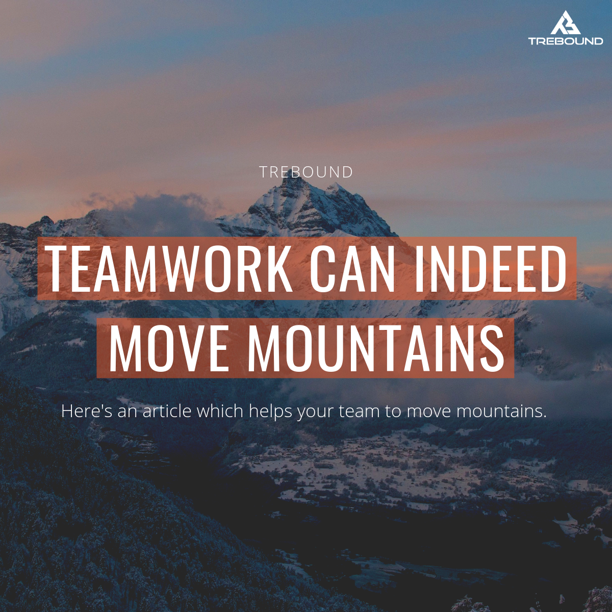 This is how teamwork can actually move mountains! by