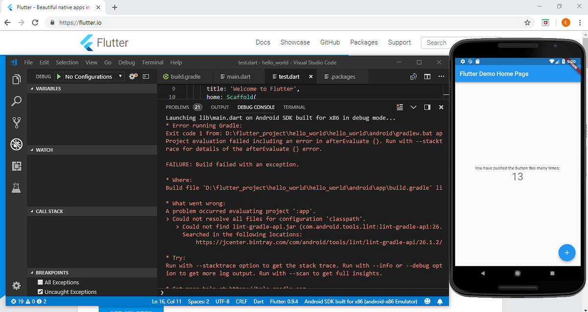 วิธีแก้ไขปัญหาที่รัน flutter ไม่ได้(Could not find lintgradleapi.jar