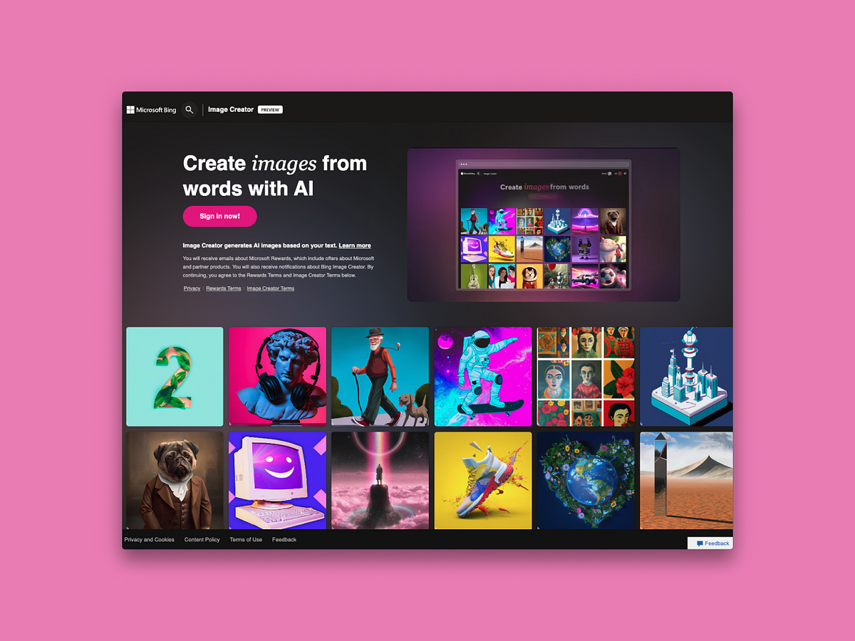 Create images with your words - Bing Image Creator comes to the new Bing -  The Official Microsoft Blog