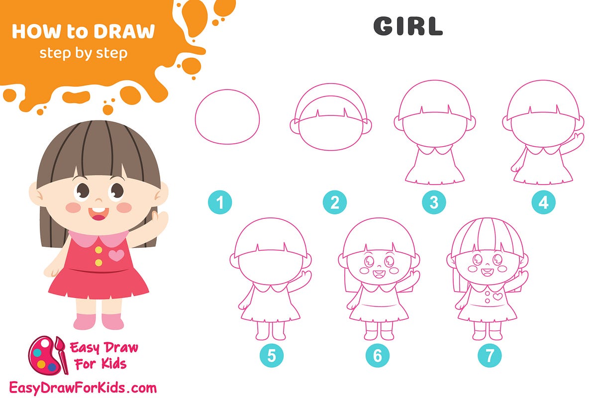 How to Draw a Girl Step by Step. Drawing is a wonderful form of… | by ...