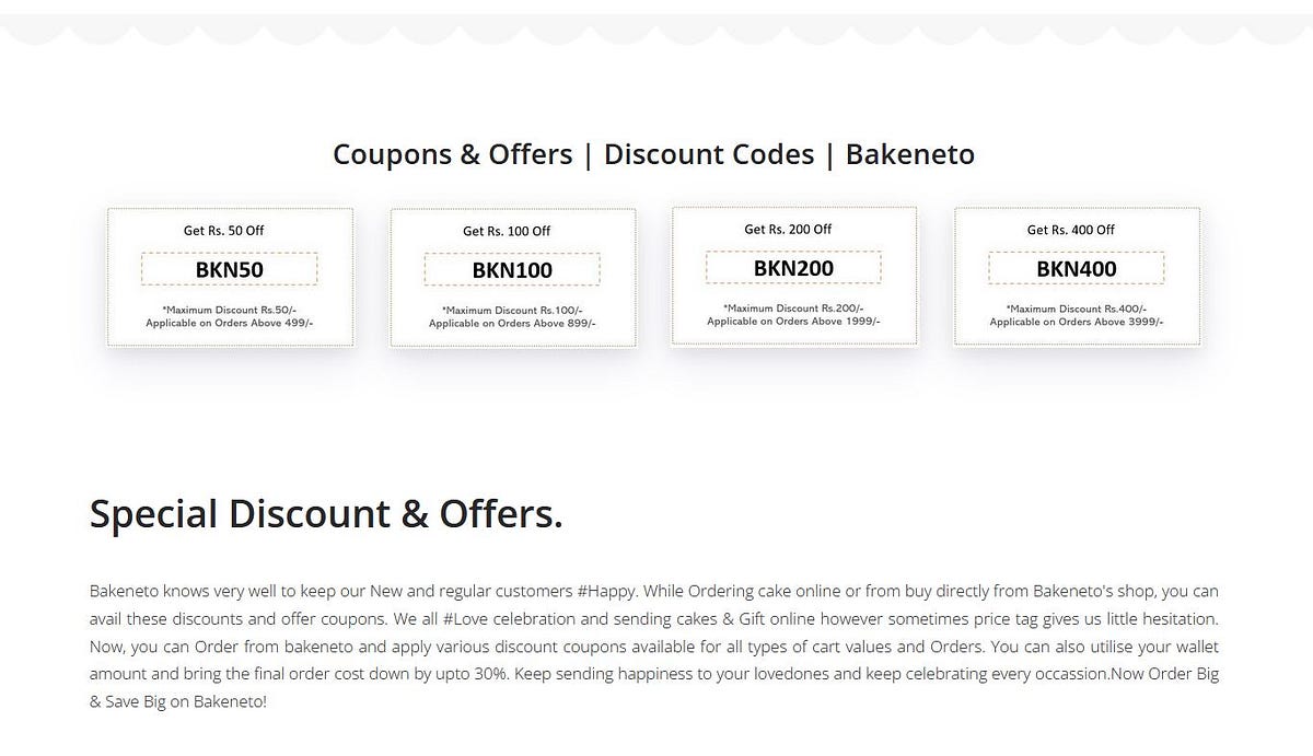 Discount Coupon for Cakes — Medium
