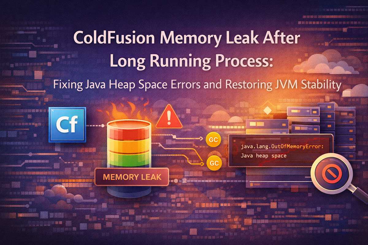 ColdFusion Memory Leak After Long-Running Process: Fixing Java Heap ...