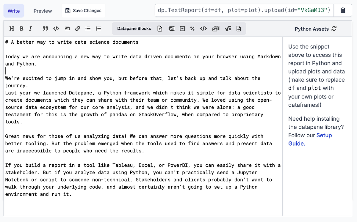 Introducing Datapane Text Reports — a better way to write data science ...