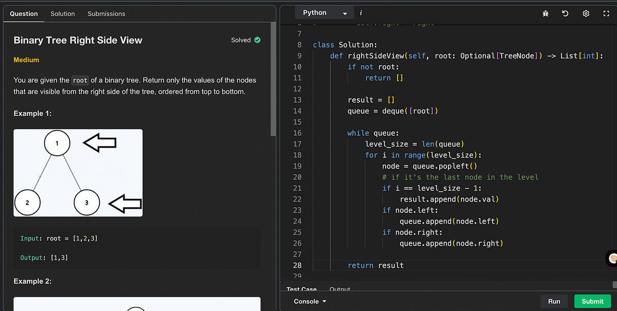 Day 21/100 — Binary Tree Right Side View | by Greeshma Shekhar | Jun ...