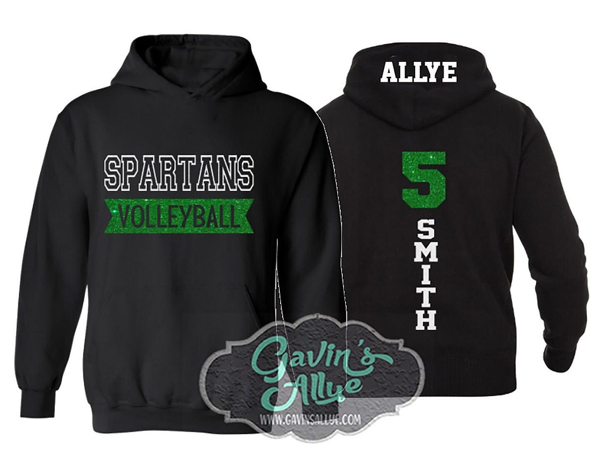 Glitter Volleyball Hoodie | Volleyball Hoodies | Volleyball Shirts ...