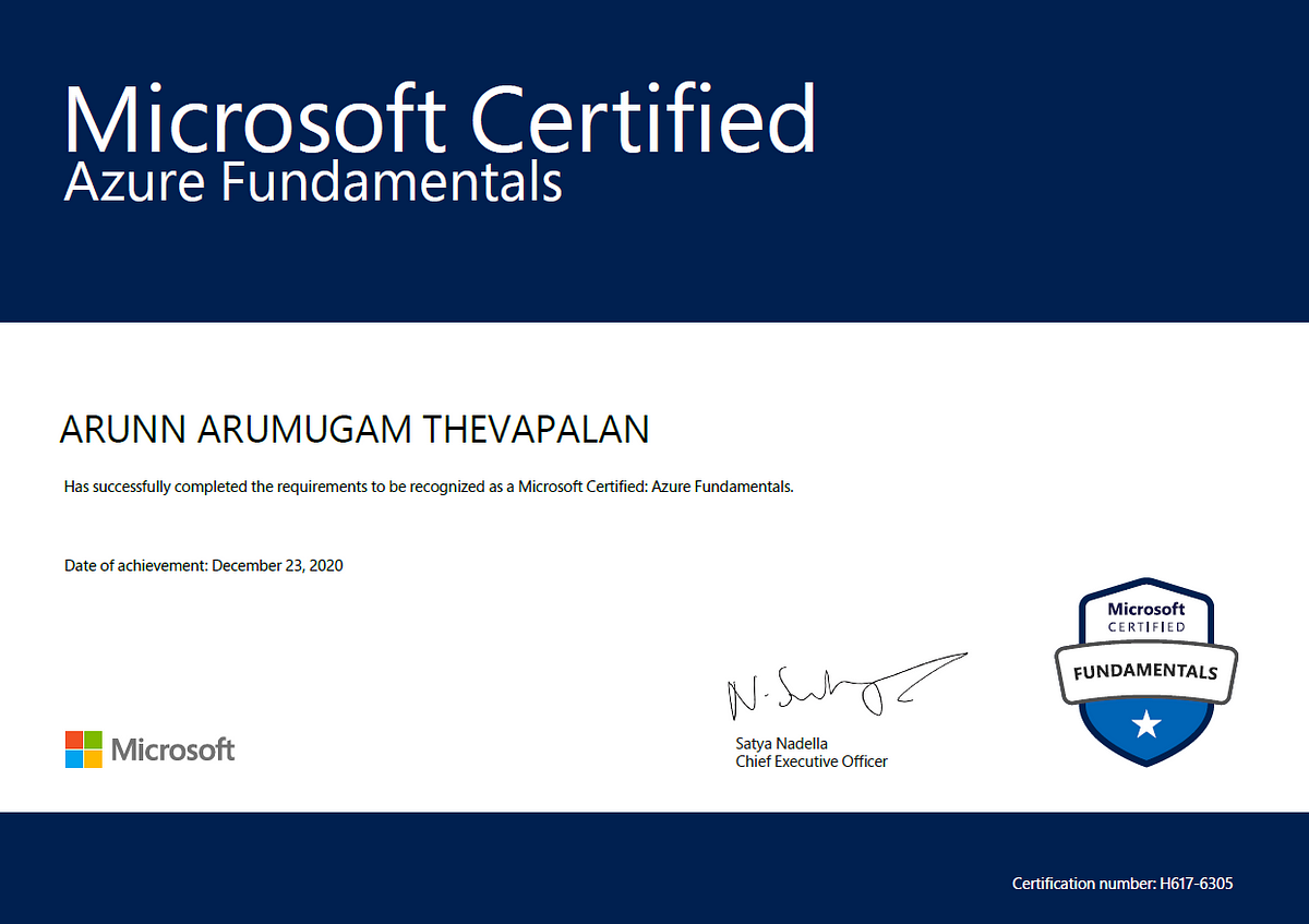 How I Passed the Microsoft Azure Fundamentals Certification in 5 Days | by  Arunn Thevapalan | Towards Data Science