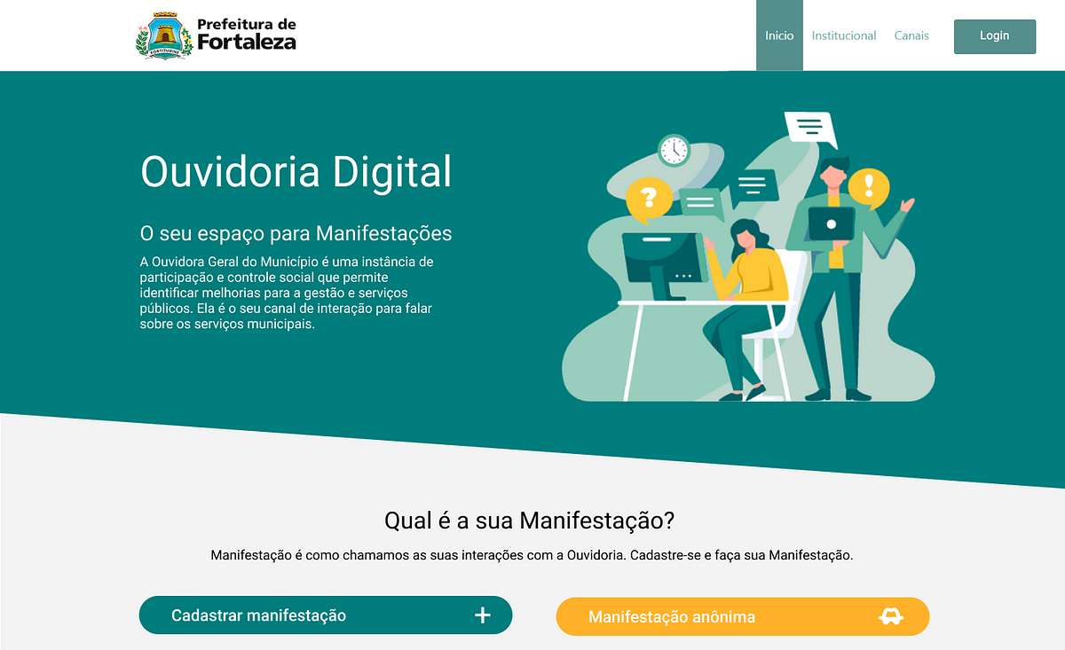 Projeto de redesign da interface da Ouvidoria Digital de Fortaleza ...