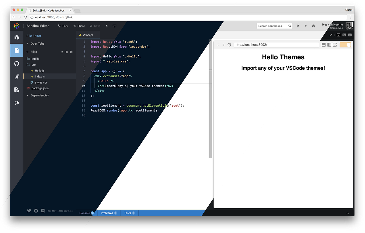 Introducing Themes. Start using any VSCode theme directly… | by Ives ...