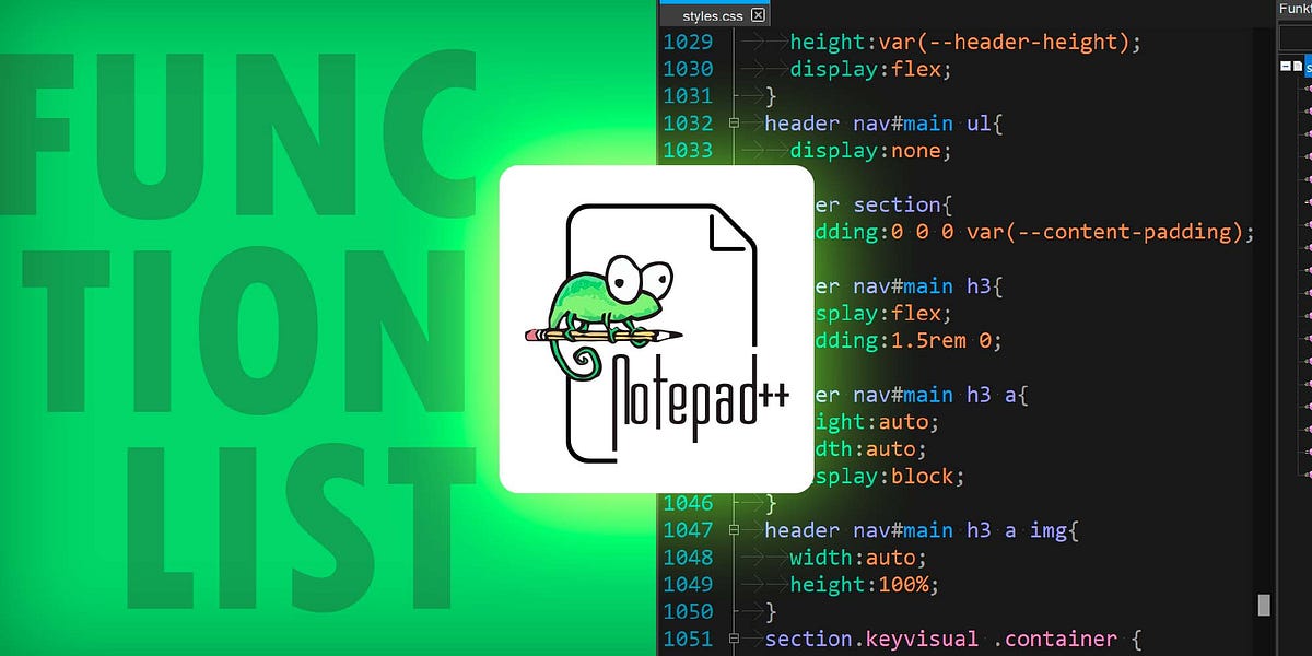How do I keep track of large CSS files with Notepad++ and the function ...
