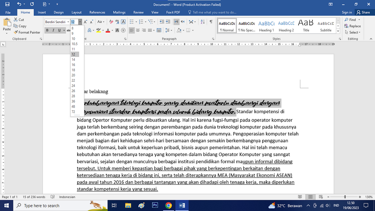 Ms word part 2 format karakter changecase by faiza abda safitri