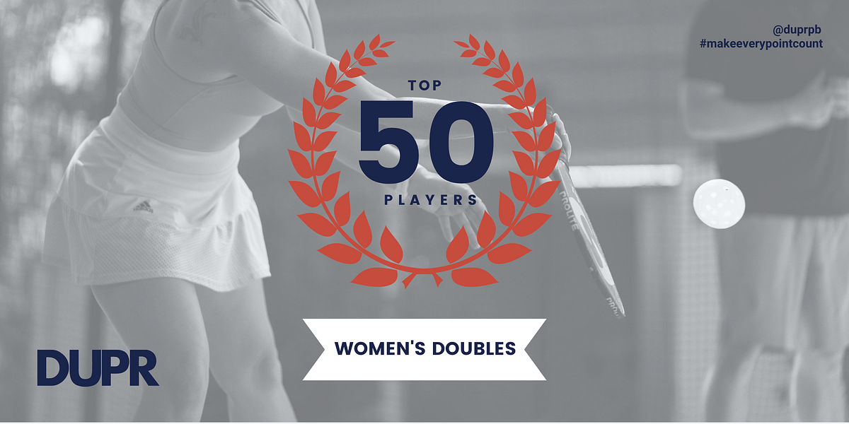 Top 50 DUPR — Dynamic Universal Pickleball Rating — Women’s Doubles