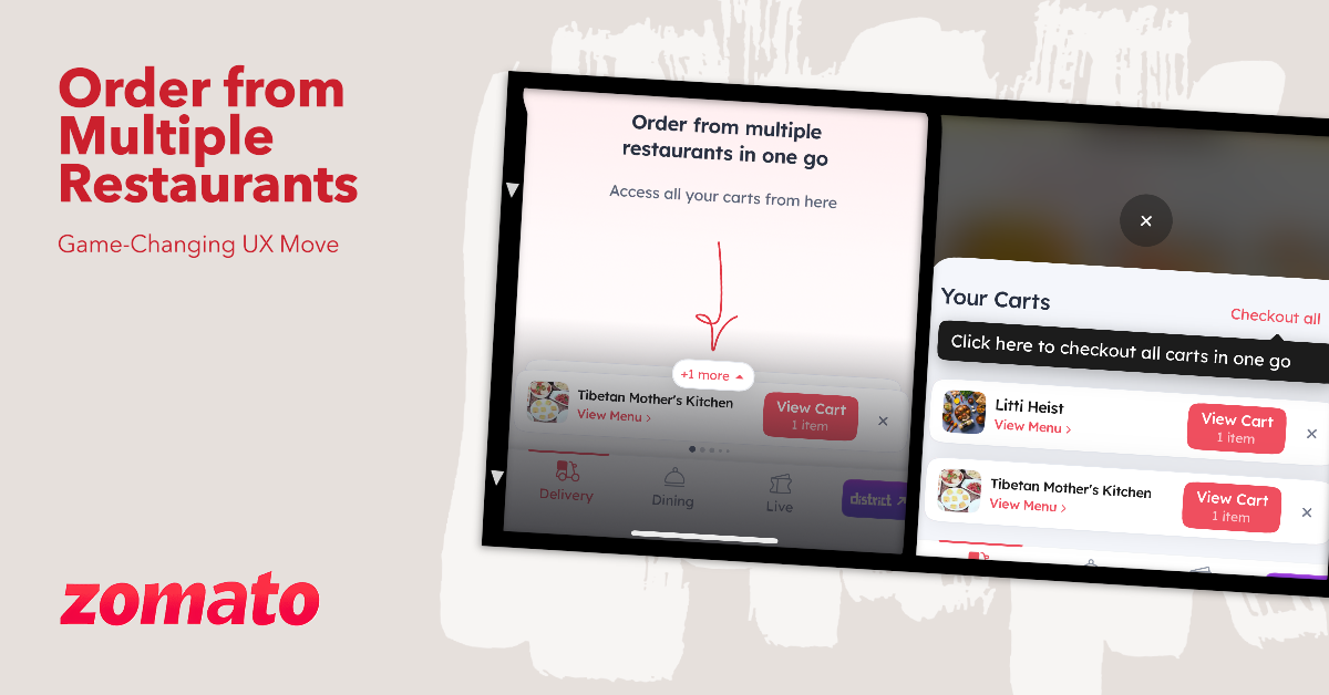 Zomato’s Game-Changing UX Move: Ordering from Multiple Restaurants in One Go!