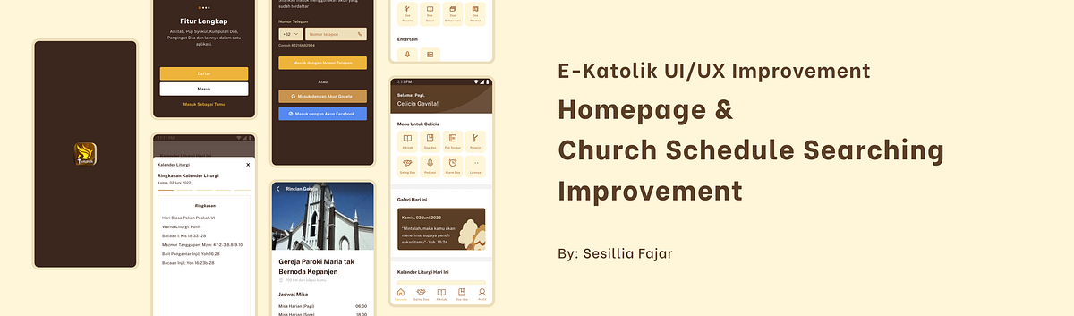 Improving E-Katolik UI/UX Design for Home Menu and Church Schedule ...