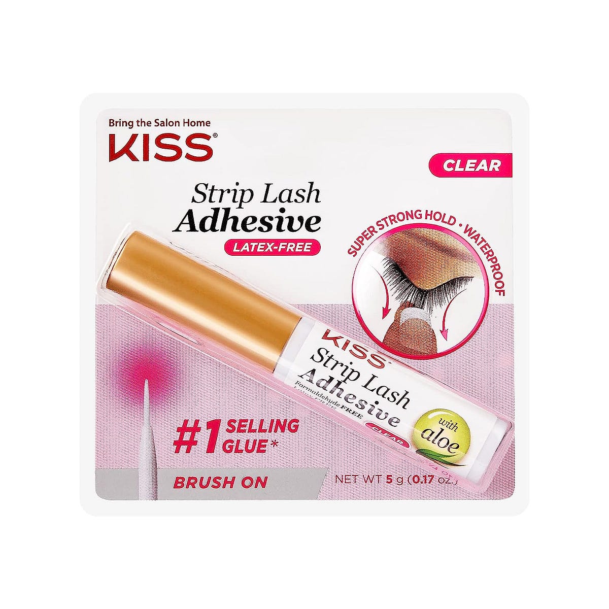 KISS Clear Strip Lash Adhesive With Aloe, Waterproof, Formaldehyde and