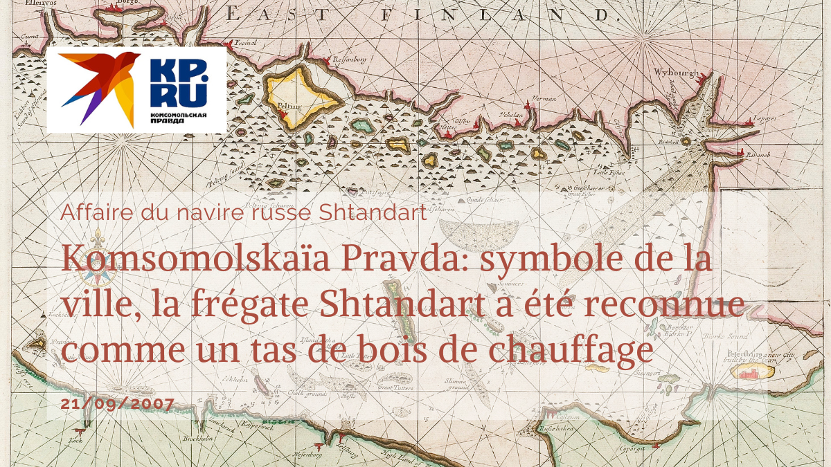 Komsomolskaïa Pravda: symbole de la ville, la frégate “Shtandart” (de Vladimir Martus) a été…