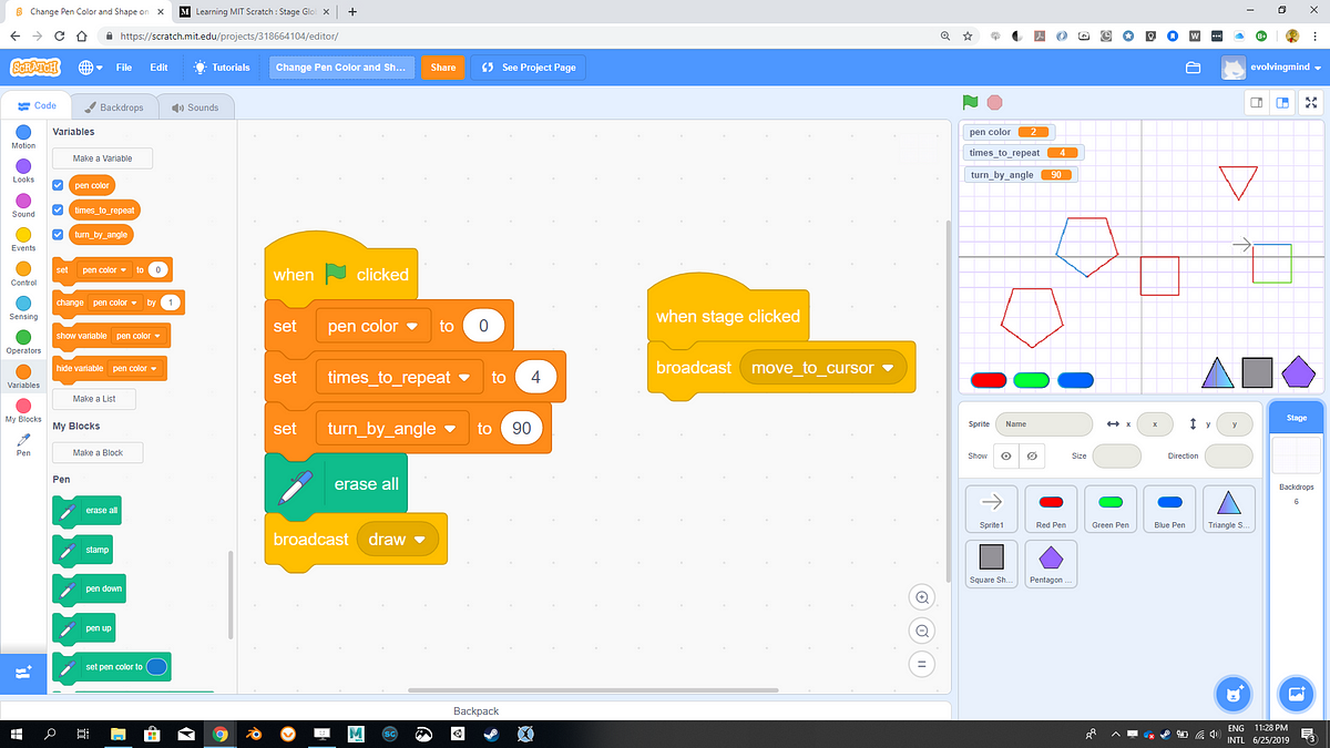 Simple App Development using MIT Scratch : Draw Shapes with Color | by ...