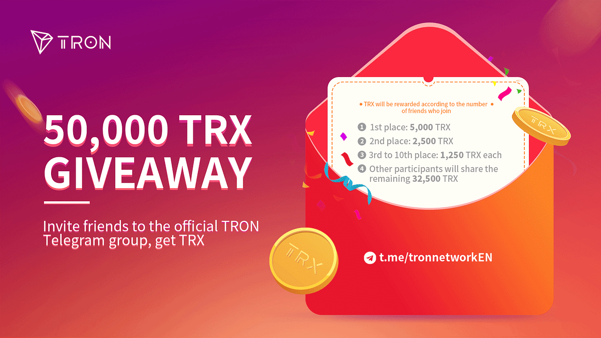 50,000 TRX Rewards. Description: | by TRON DAO | Medium