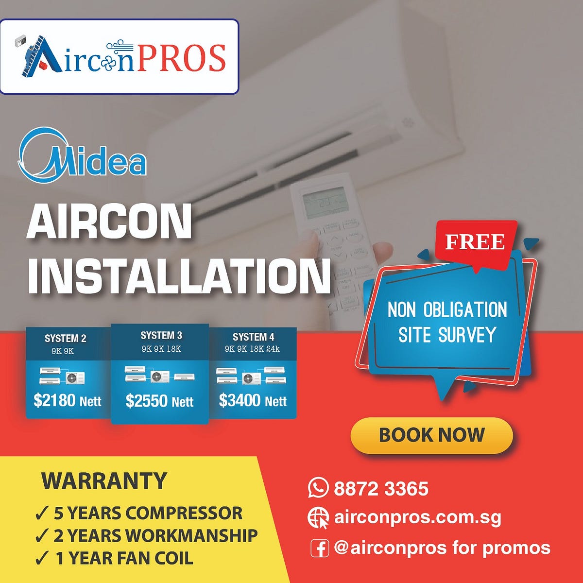 Midea aircon installation airconpros singapore Medium