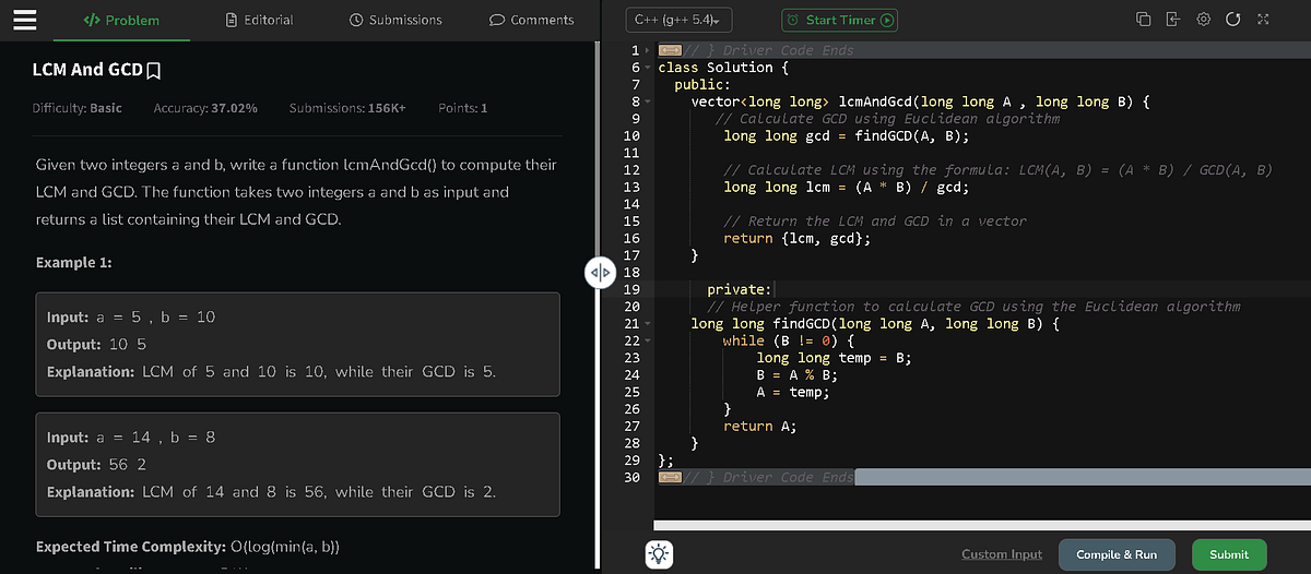 Problem: Calculate LCM and GCD of Two Numbers | by Gaurav Sah | Medium