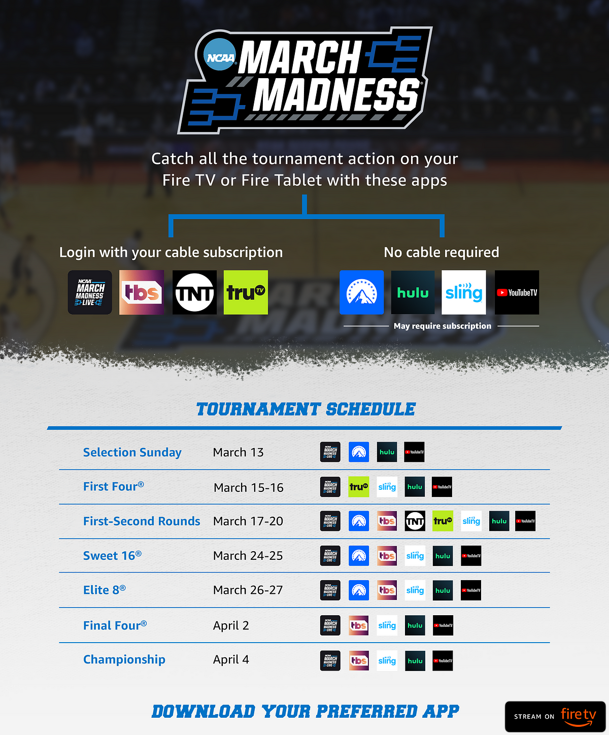 sling tv march madness