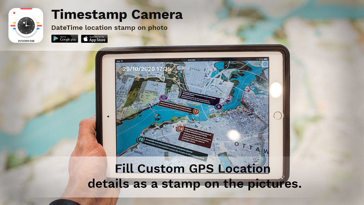 Fill Custom GPS Location details as a stamp on the pictures by