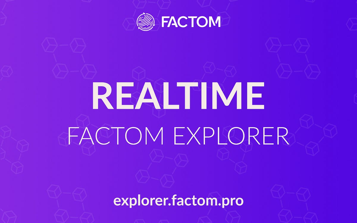 Factom Realtime Explorer. The first realtime explorer for Factom… | by De  Facto | De Facto | Medium