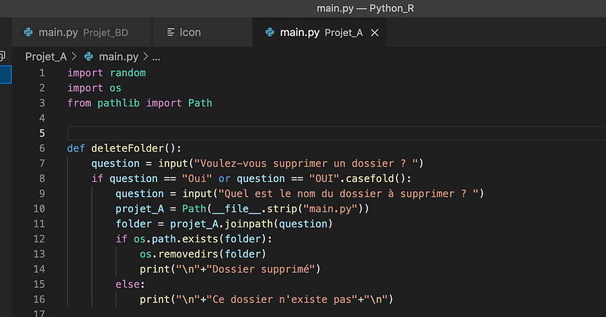 Etude d’une fonction en Python : fonction de suppression de dossiers ...