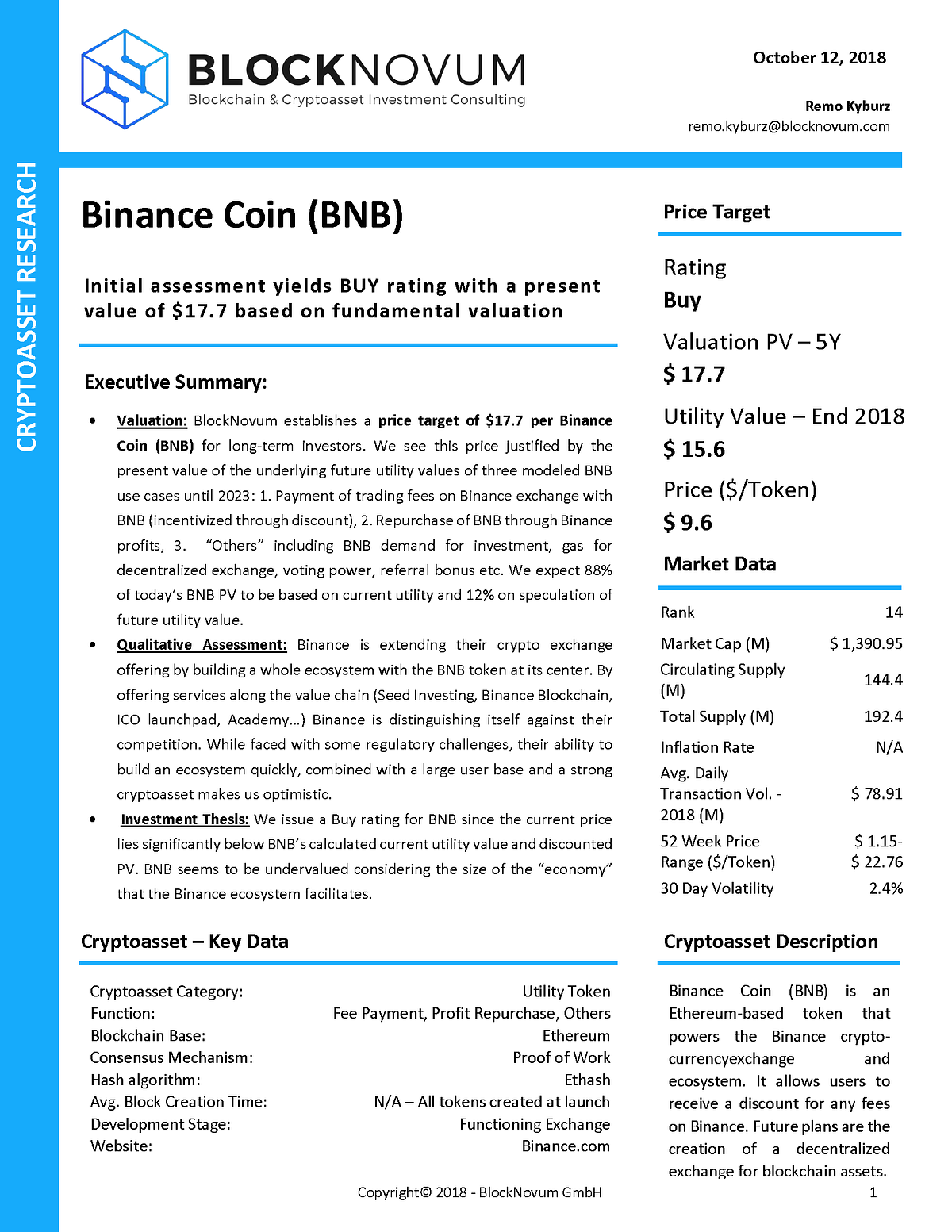 Introduction to Binance and BNB. In-depth investment research report of… |  by Remo Kyburz | BlockNovum | Medium