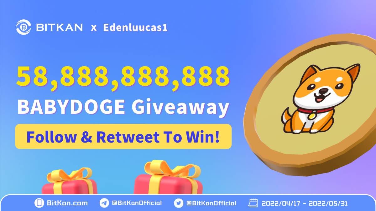 58,888,888,888 Baby Doge Coin (BABYDOGE) Airdrop Giveaway By BitKan
