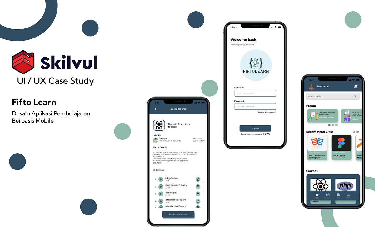 UI/UX case study - Fifto Learn (Aplikasi pembelajaran online berbasis ...