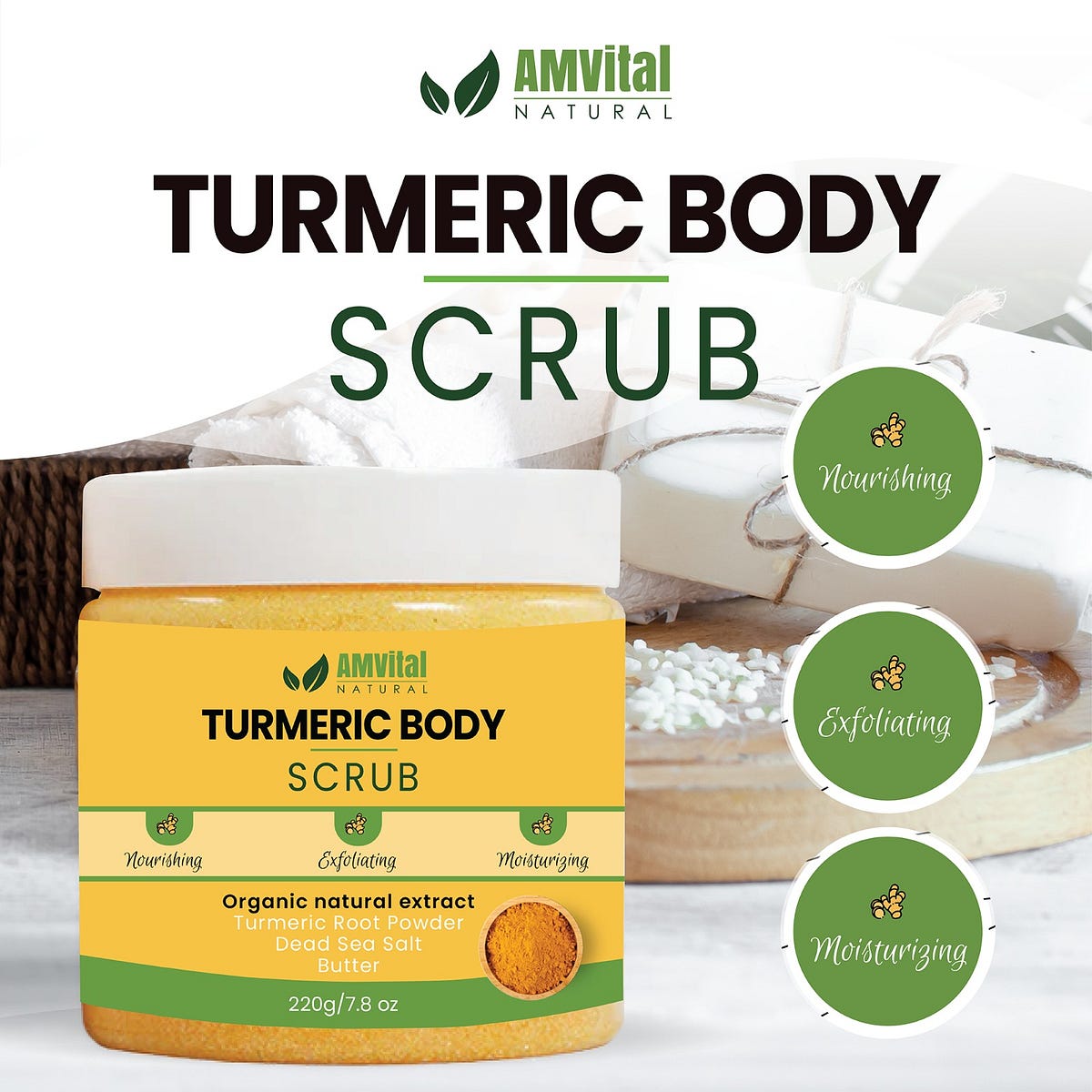 Turmeric Body Scrub Benefits, Application Tips & More! by Adv Taiba