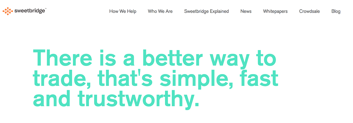 We’re making it easier to understand what Sweetbridge does. by