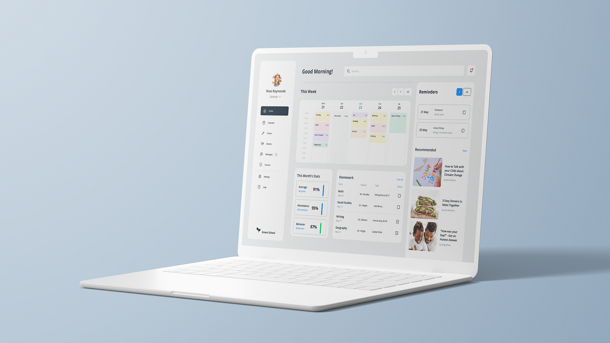 UX/UI Case Study: Elementary School Dashboard for Parents | by Shlomit ...