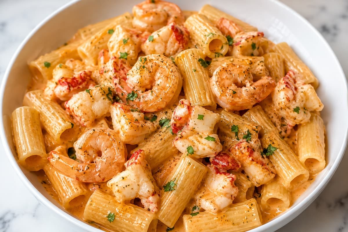 Cajun Lobster and Shrimp Rigatoni