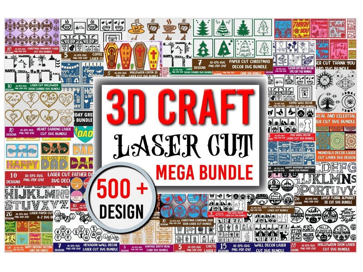 Laser Cut File Bundle SVG Cut Files For Laser Christmas Cut File Laser