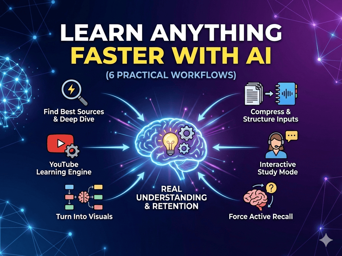How to Learn Anything Faster With AI (6 Practical Workflows I Use Every