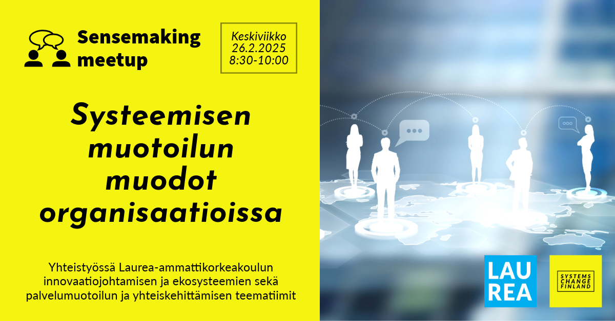 Sensemaking meetup 26.2.2025: Systeemisen muotoilun muodot organisaatioissa