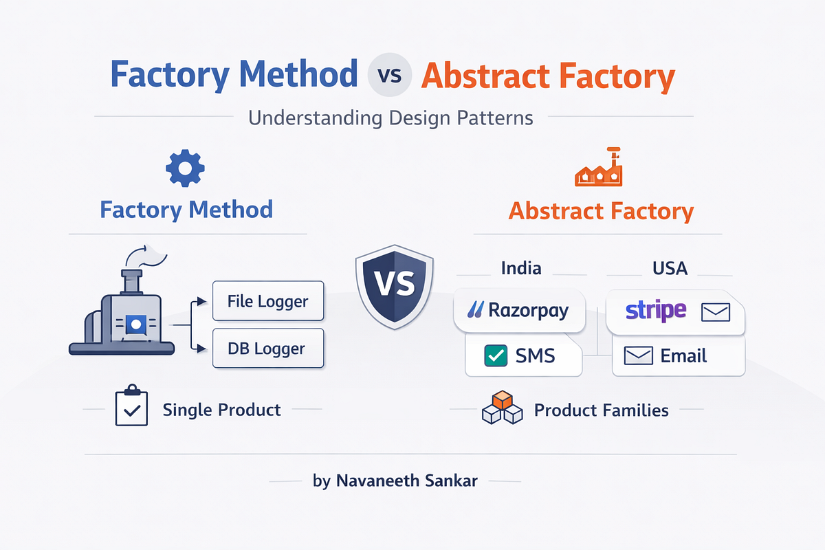 Factory Method vs Abstract Factory — Explained with Real Backend ...
